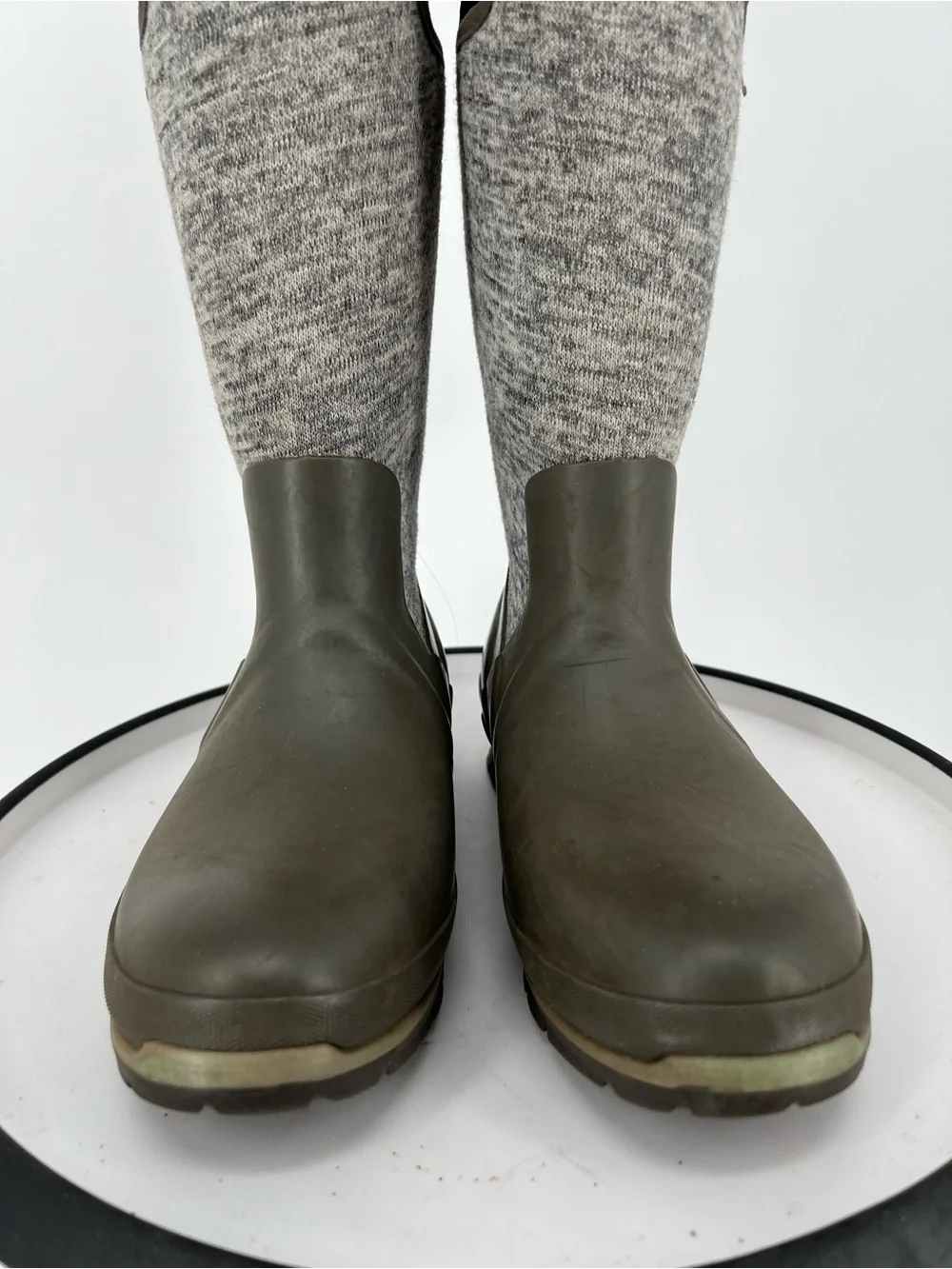 Bogs‎ Olive Green and Heather Gray Tall Knit Waterproof Boots